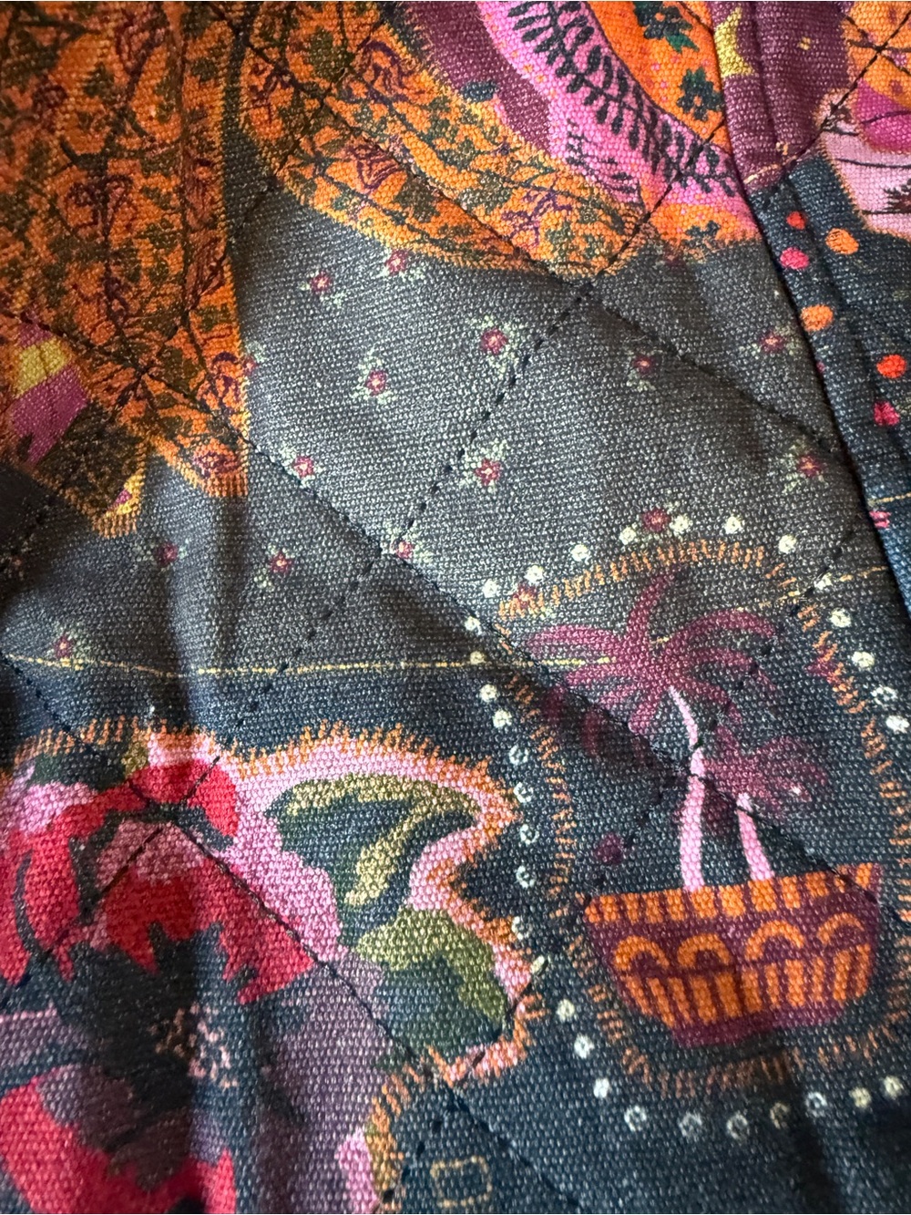 FARM RIO x Anthropologie Quilted Mini Skirt — Jungle Maximalist Fantasy | Size L - Picture 7 of 11